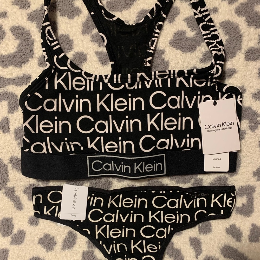 Calvin Klein Sports Bra and Thong set.